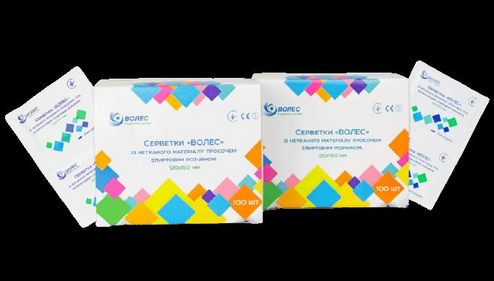 Серветки спиртові 120x150 мм, просочені 70% ізопропиловим спирт. розч.